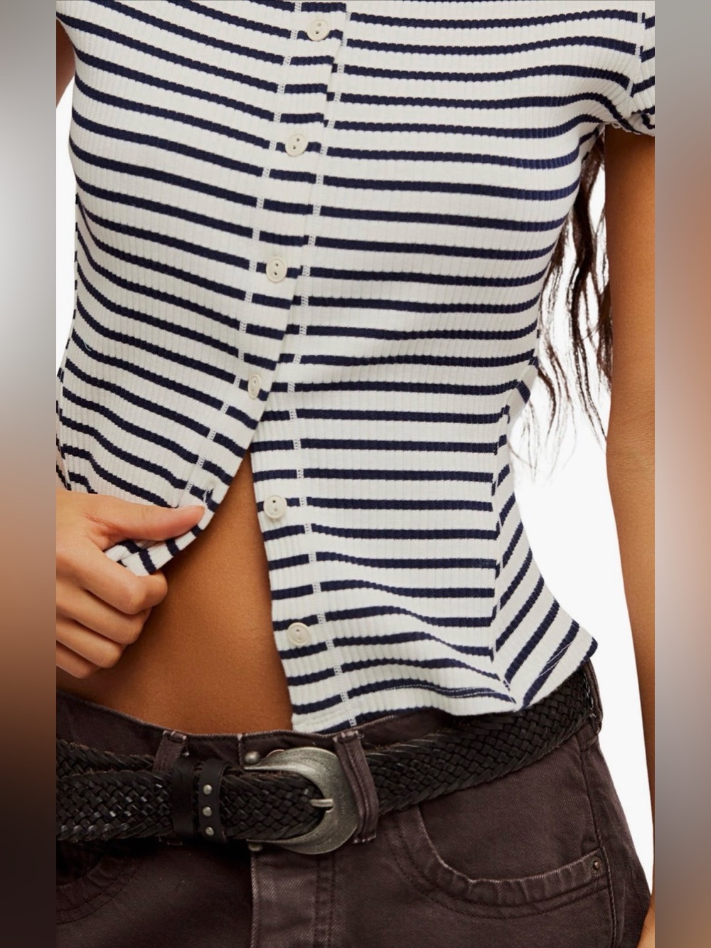 Most Wanted striped Cardi NWOT black and white combo
